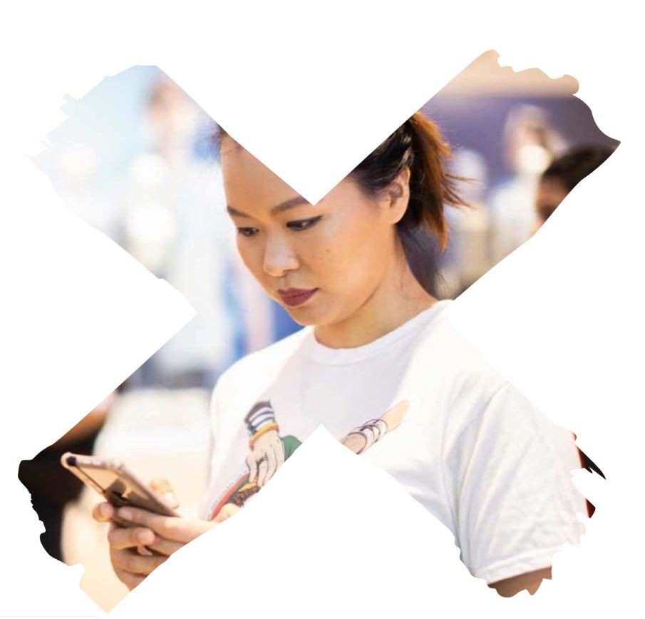 a woman looking at her phone