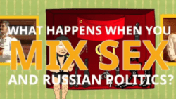screenshot of a video with imagery of stalin