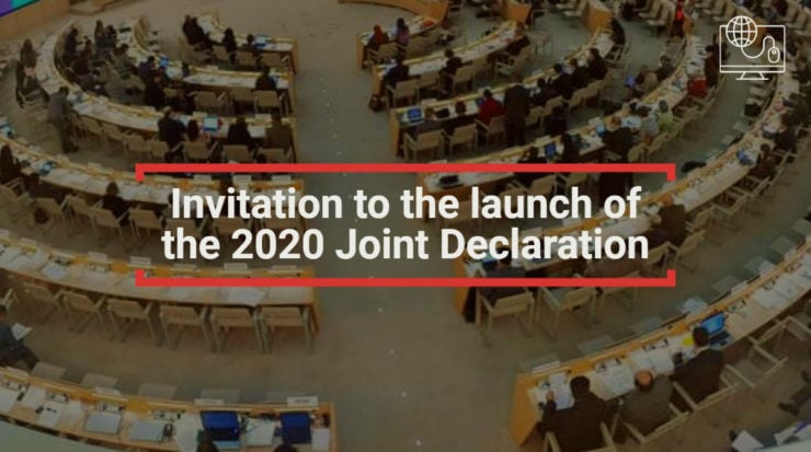 Online Event: Join Special Rapporteurs in the launch of the 2020 Joint Declaration