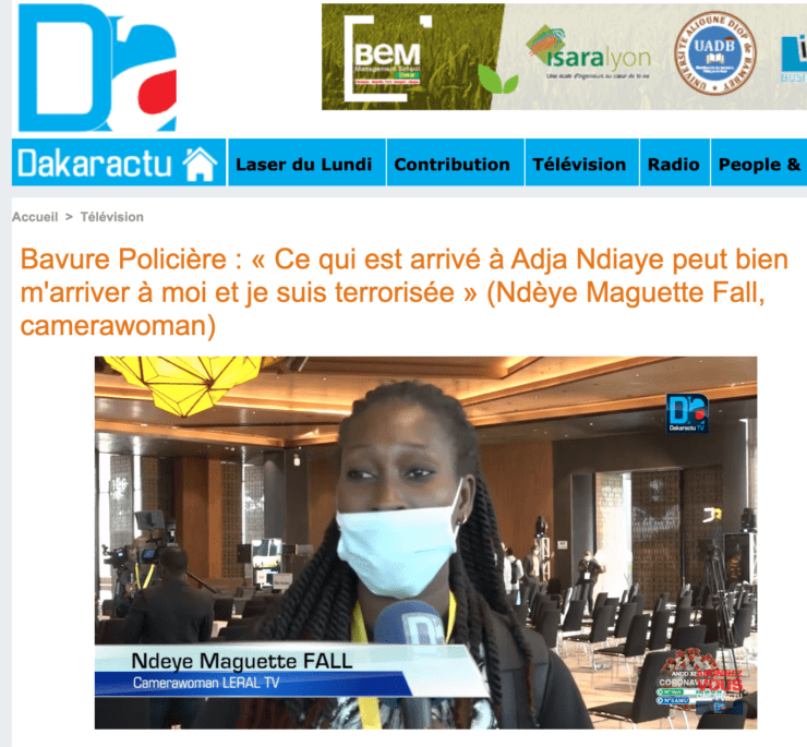 SENEGAL: Police should face prosecution for assault of a media camerawoman