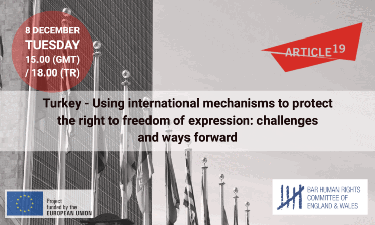 Online event: Turkey – Using international mechanisms to protect the right to freedom of expression: challenges and ways forward