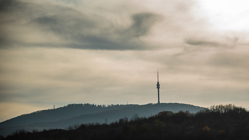 A communications tower in Belgrade Serbia