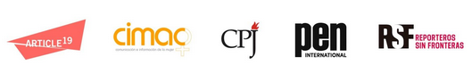 Logos of press freedom groups Mexico